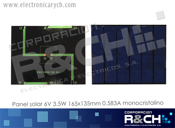 PS-635 panel solar 6V 3.5W 165x135mm 0.583A monocristalino