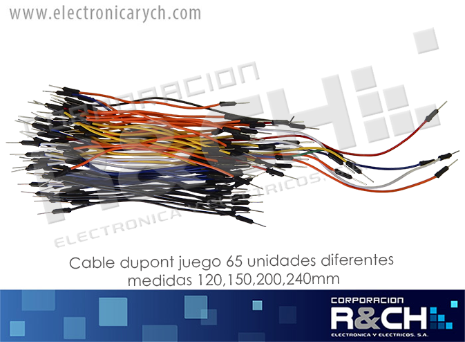 CB45P cable dupont juego 65 unidades diferentes medidas 120,150,200,240mm