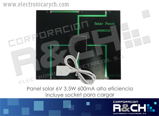[PS-635C] PS-635C panel solar 6V 3.5W 600mA alta eficiencia incluye socket para cargar b