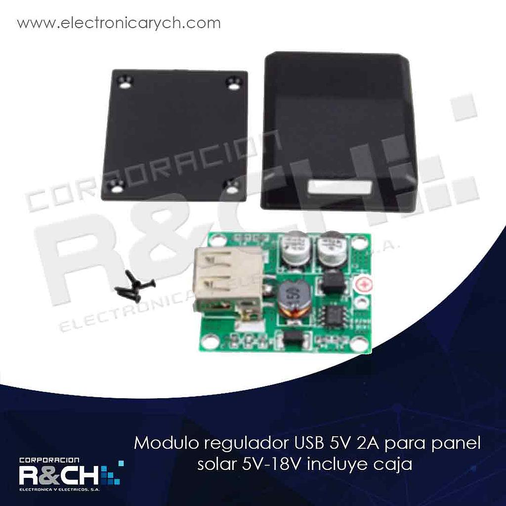 MD-USBPS modulo regulador USB 5V 2A para panel solar 5V-18V incluye caja