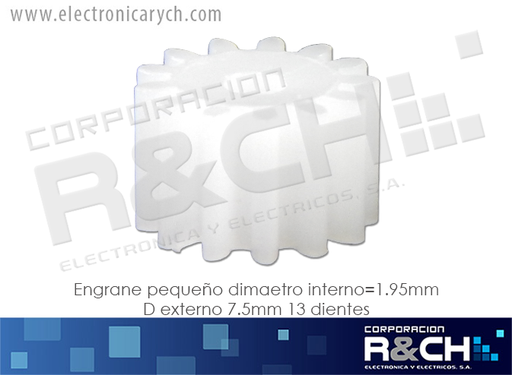 [EG-132A] EG-132A engrane pequeño dimaetro interno=1.95mm Dexterno 7.5mm 13 dientes