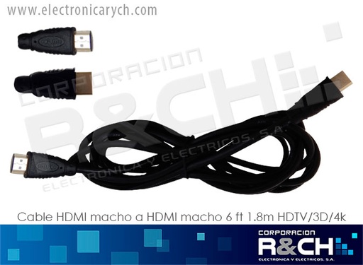 [EX-MIYHDMI-6] EX-MIYHDMI-6 cable HDMI macho a HDMI macho  6 ft  1.8m HDTV/3D/4k