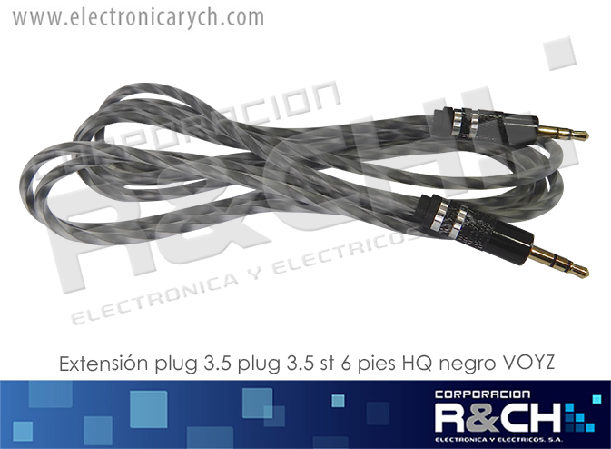 EX-306BK extension plug 3.5 plug 3.5 st 6 pies HQ negro VOYZ