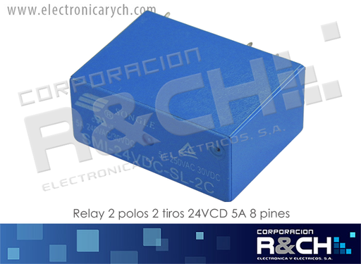 [RL-8P-24/5] RL-8P-24/5 relay 2 polos 2 tiros 24VCD 5A 8 pines