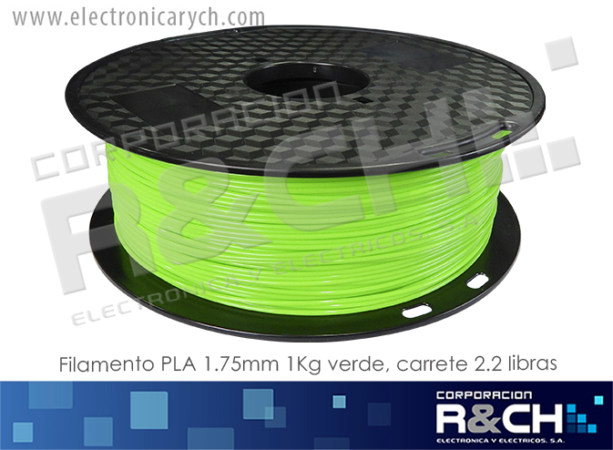 FE-302VF filamento PLA 1.75mm 1Kg verde tierno, carrete 2.2 libras