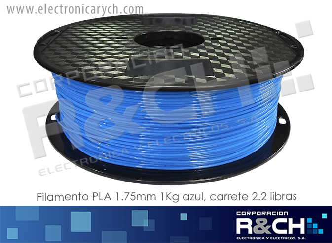 FE-302AZ filamento PLA 1.75mm 1Kg azul, carrete 2.2 libras