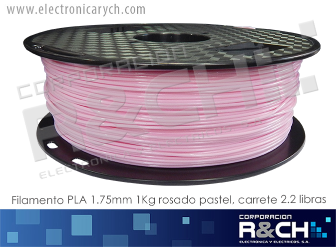 FE-302RP filamento PLA 1.75mm 1Kg rosado pastel, carrete 2.2 libras