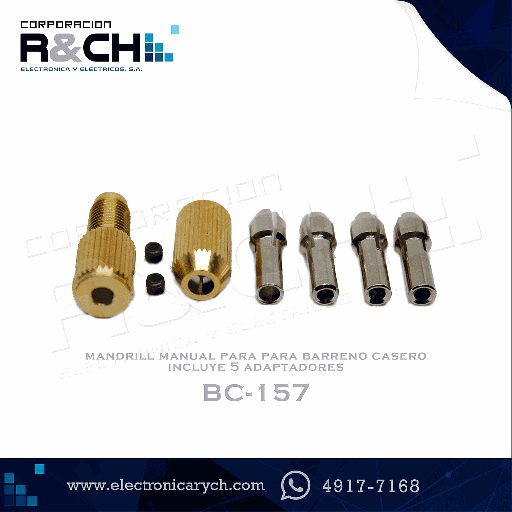[Virtual Locations/CORPORACION R&CH, S.A.: Inventory adjustment] BC-157 mandrill manual para para barreno casero incluye 5 adaptadores