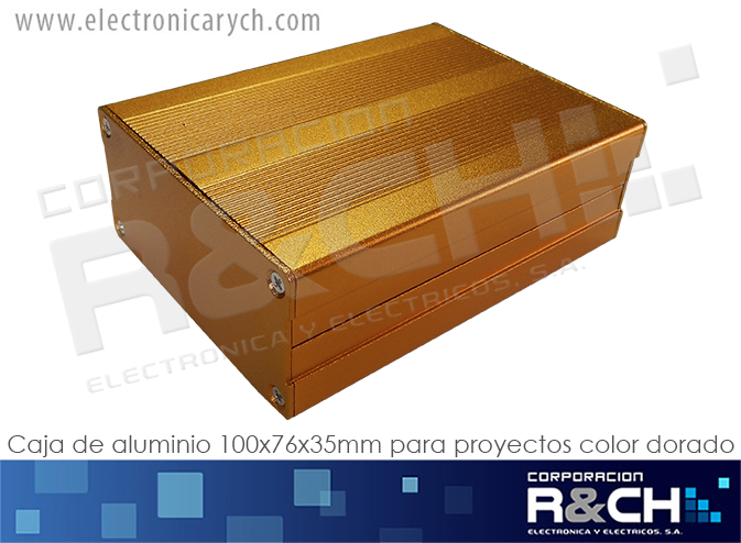 CJ-618 caja de aluminio 100x76x35mm par proyectos color dorado