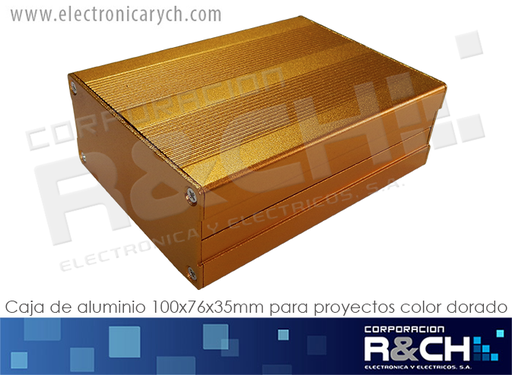 [CJ-618] CJ-618 caja de aluminio 100x76x35mm par proyectos color dorado