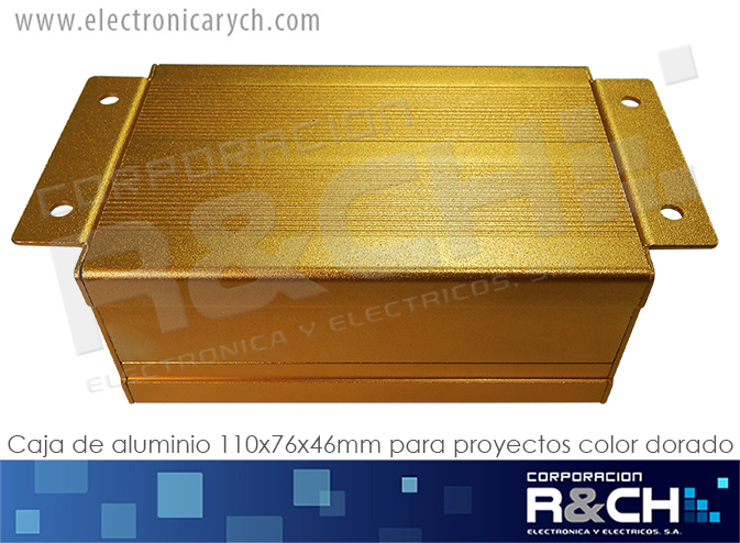 CJ-620 caja de aluminio 110x76x46mm para proyectos color dorado