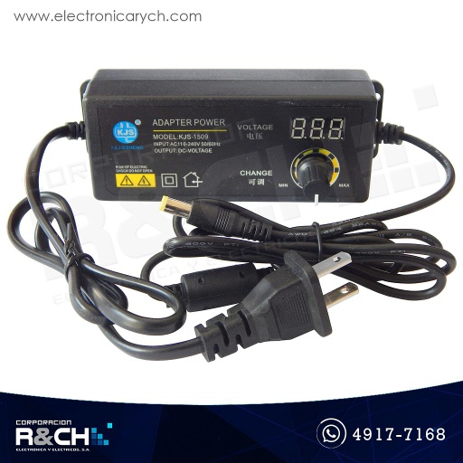[AD-KJS1509] AD-KJS1509 Adaptador variable VDCo=3-24V 60W, VAC=100-240, con indicador digital