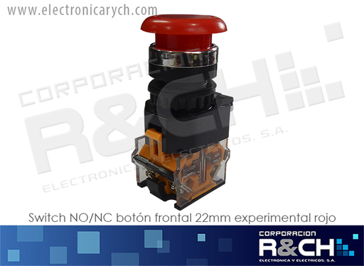 [LA38-11R] LA38-11R switch NO/NC boton frontal 22mm experimental rojo