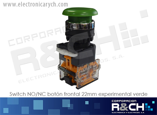 [LA38-11V] LA38-11V switch NO/NC boton frontal 22mm experimental verde