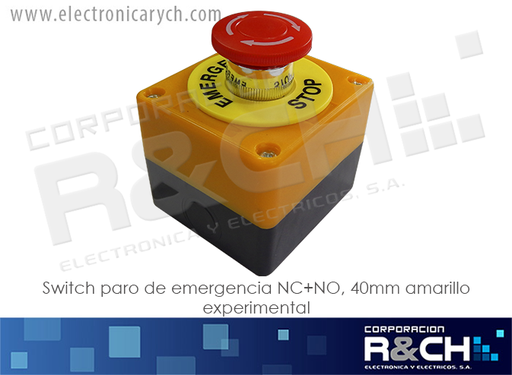 [LAY37-11ZS] LAY37-11ZS Switch paro de Emergencia NC+NO,40mm Amarillo Experimental