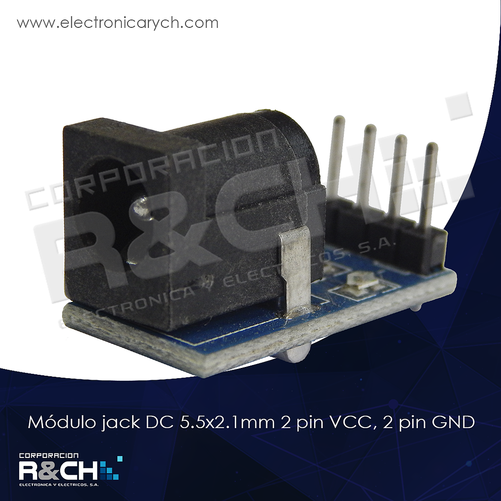MD-JDC55 modulo jack DC 5.5x2.1mm 2 pin VCC, 2 pin GND