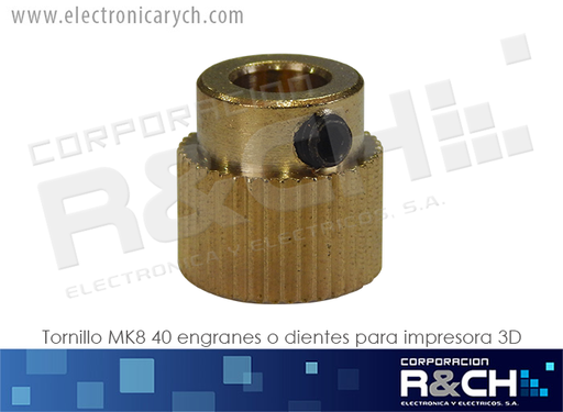 [TOR-40D] TOR-40D tornillo MK8 40 engranes o dientes para impresora 3D