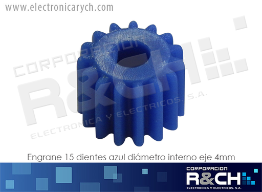 [EG-7073] EG-7073 engranaje 15 dientes azul diametro interno eje 4mm