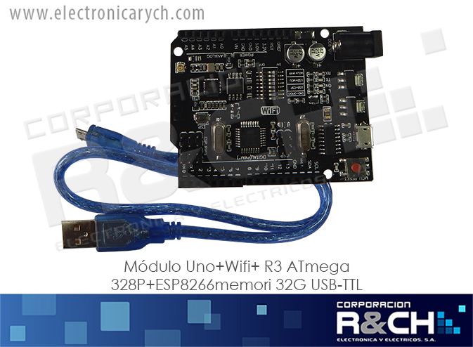 A00816 modulo Uno+Wifi+ R3 ATmega 328P+ESP8266 memori 32G USB-TTL Wemos