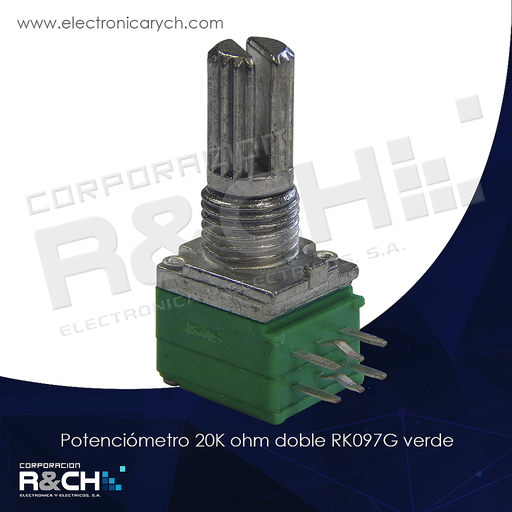 [PT-20K97G] PT-20K97G potenciometro 20K ohm doble RK097G verde