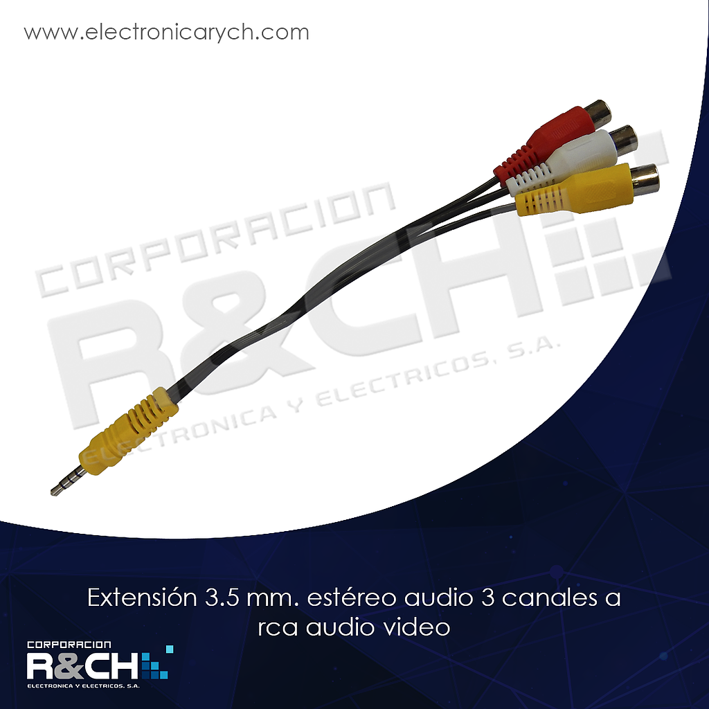 EX-559 extension 3.5mm estereo auddio 3 canales a RCA audio Video