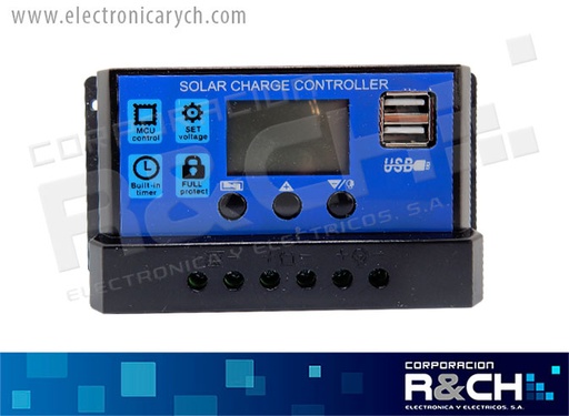 [MD-PWM20A] MD-PWM20A regulador de bateria y controlador de carga solar 12V/24V 20A 260W max