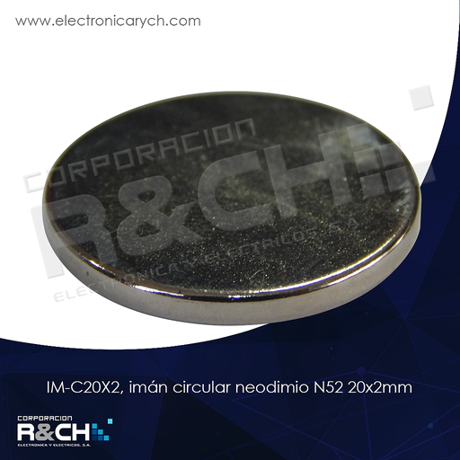 [IM-C20X2] IM-C20X2 imán circular neodimio N52 20x2mm