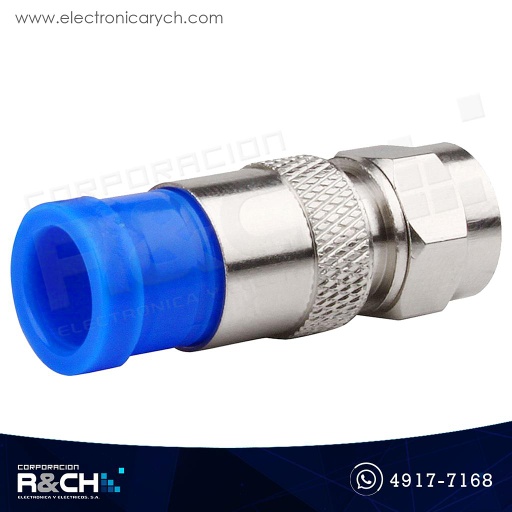 [CN-F-74] CN-F-74 Conector coaxial a presion RG6 azul HQ
