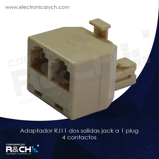 [AD-KR-202] AD-KR-202 adaptador RJ11 dos salidas jack a 1 plug 4 contactos
