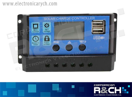 [MD-PWM30A] MD-PWM30A regulador de bateria y controlador de carga solar 12V/24V 30A 360W max