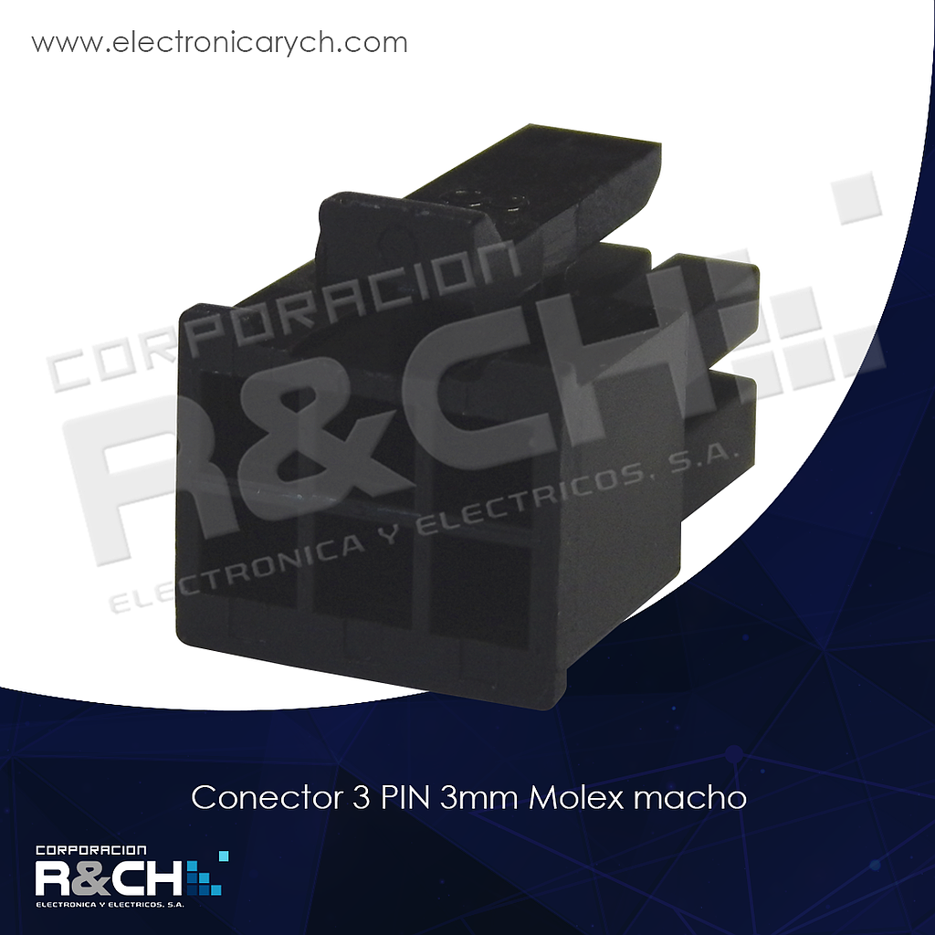 CN-43025M3 conector 3 PIN 3mm Molex macho