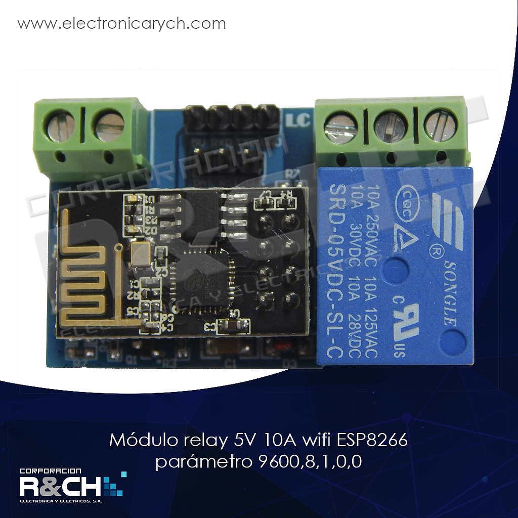 MD-RL18266 Módulo relay 5V 10A wifi ESP8266  parametro 9600,8,1,0,0