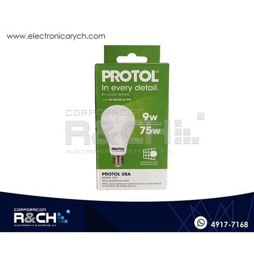 [60-ENLED12V-9W] 60-ENLED12V-9W bombilla Led 12V 9W DC