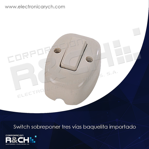 [60-SS3] 60-SS3 switch sobreponer tres vías baquelita importado
