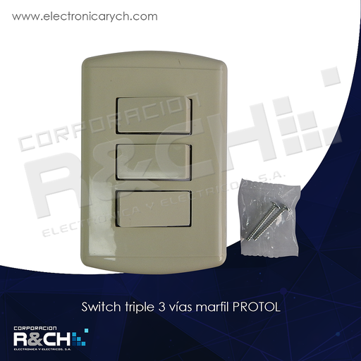 [BT-1301] BT-1301 switch triple 3 vías marfil PROTOL