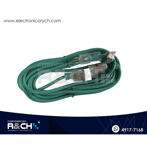 [AC-148LG] AC-148LG extension electrica 25ft 7.60m 15A 125V polarizada con luz