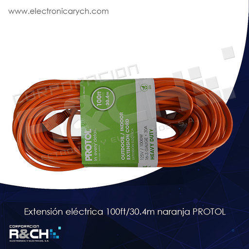 [PR-1100] PR-1100 extension eléctrica 100ft/30.4m naranja PROTOL