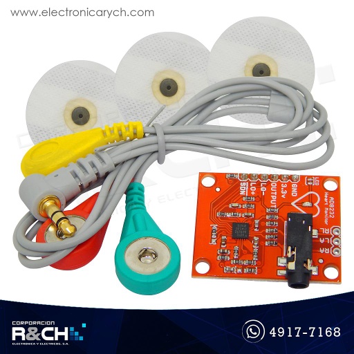 [MD-8232-k] MD-8232-K Módulo sensor para monitoreo de pulso del corazón AD8232 kit con accesorios