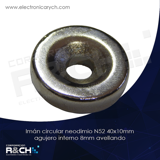 [IM-C15X4A] IM-C15x4 Iman Circular neodimio N52 15x4mm agujero interno 4mm avellando
