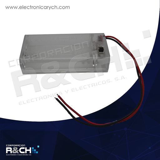 [Virtual Locations/CORPORACION R&CH, S.A.: Inventory adjustment] PR-B2XAAC porta bateria 2xAA transparente tipo case incluye switch