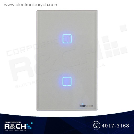 [SW-T2US2C] SW-T2US2C Switch Inteligente touch doble para empotrar wi-fi Sonoff