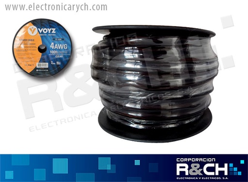 [PC.4300] PC-4300 cable para audio 4AWG negro flexible 1 metro