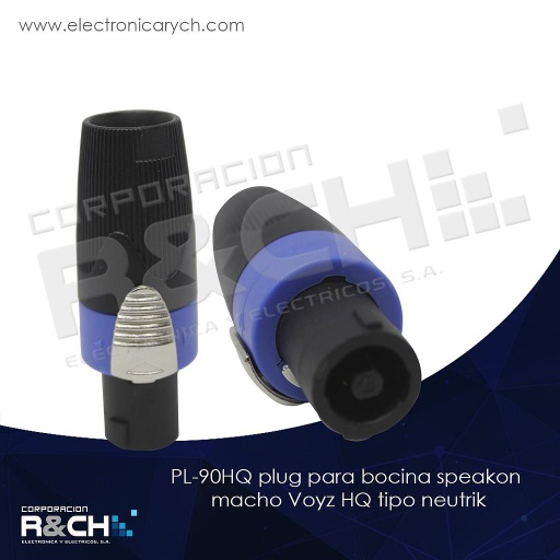 [PL-90HQ] PL-90HQ plug para bocina speakon macho Voyz HQ tipo neutrik 2 vías