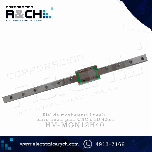 [HM-MGN12H40] HM-MGN12H40 riel de movimiento lineal+ carro lineal para CNC o 3D 40cm