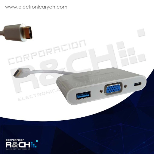 [M-702] M-702 adaptador multiple tipo C a USB 3.0, VGA y C