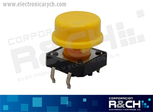 [SW-718Y] SW-718Y Switch Pulsador 12x12x7.3mm 4 Pin Amarillo para Teclado