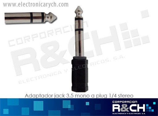 [P-111A] P-111A adaptador jack 3.5 mono a plug 1/4 stereo