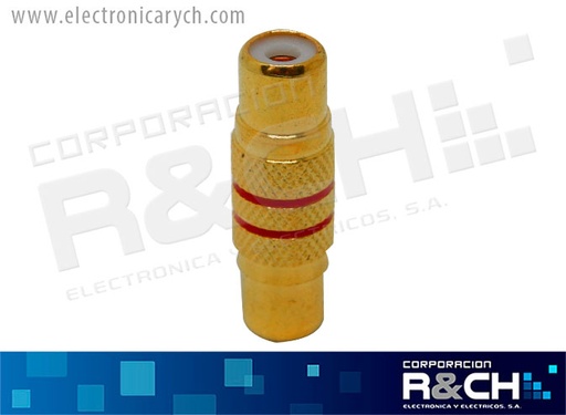 [P-119G] P-119G adaptador jack RCA union oro lineas rojas HQ