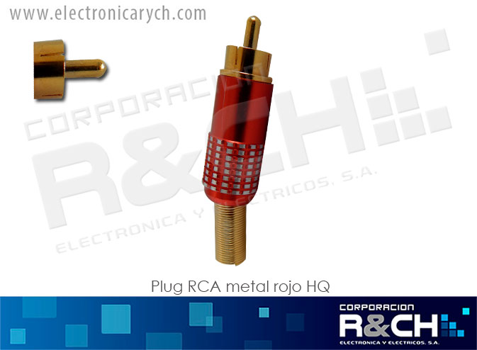 P-163AGR plug RCA metal rojo HQ