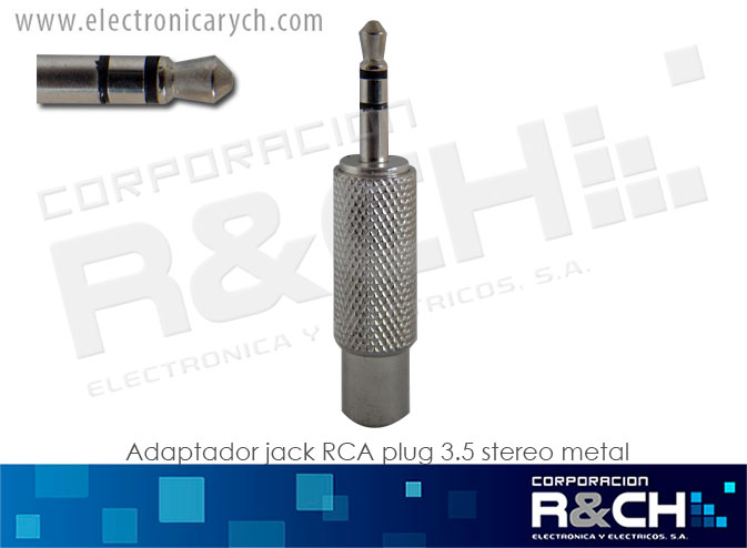 P-244 adaptador jack RCA plug 3.5 stereo metal